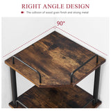 Tajsoon 3-Tier Industrial Corner Shelf Stand in Rustic Brown - Versatile Display Unit for Any Room Tajsoon