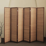 Furnnylane 6 Panel Room Divider and Folding Screen Room Divider,Bamboo Room Divider for Room Separation,67" H x 92.1" W Furnnylane
