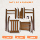 Hngilkoo Wooden Rocking Chair for Toddlers and Children Comfy Recliner Rocker for Baby Girls Outdoor Lounge Chair for Kids Age 6-10 Indoor Brown Hngilkoo