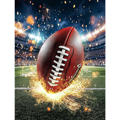 Miwixy Rugby Football Diamond Art Painting Kits for Adults,Super Football Diamond Painting,5D Full Drill Round Sports Diamond Art Dots Canvas for Beginners Home Wall Decor 12 x 16 Inch
