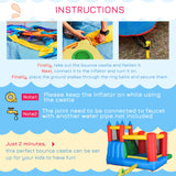 Outsunny 6-in-1 Kids Bounce House Inflatable Water Slide with Pool, Water Cannon, Climbing Wall, Inflator Included, Jumping Castle Kids Backyard Activity Outdoor Water Play Toy Outsunny