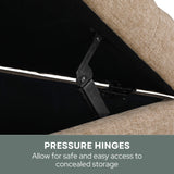 Convenience Concepts Designs4Comfort 5th Avenue Storage Ottoman 24" - Contemporary Foot Stool and Seat with Hinged Lid for Living Room, Dining Room, Office, Den, Tan Fabric Convenience Concepts