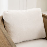 Brown Swivel Barrel Chair & Rattan Accent Chair, Club Chair, Small Chair, Corner Chairs & Reading Chair for Bedroom, Side Chairs for Living Room, Reading Nook Chair for Adults (Beige Boucle) Anwick