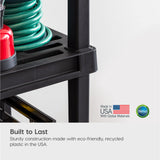 IRIS USA 5-Tier Heavy Duty Plastic Shelving Unit, 64" Tall - 40lbs per Shelf, Modular Garage Rack Storage Organizer for Home, Basement, Laundry & Utility Room, 12"D x 24"W x 64"H - Black IRIS