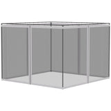 Outsunny 10' x 13' Universal Replacement Mesh Sidewall Netting for Patio Gazebos and Canopy Tents with Zippers, (Sidewall Only), White Outsunny