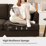 Gericco 89" 3-Seater Sofa, Deep Seat Sofa with Comfy Cushion, Mid Century Modern Couches for Living Room, Upholstered Comfy Sofa Couch for Bedroom, Apartment, Brown Gericco