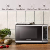 BLACK+DECKER EM720CB7 Digital Microwave Oven with Turntable Push-Button Door, Child Safety Lock, 700W, Stainless Steel, 0.7 Cu.ft BLACK+DECKER