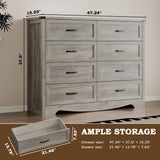 BORNOON 8-Drawer Dresser for Bedroom, Modern Wooden Chest of Drawers with Metal Handles, Anti-Tipping Design, Sturdy and Stable Storage Organizer for Living Room, Entryway, Home Office, Standard BORNOON