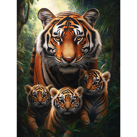 Miwixy Tiger Diamond Art Kits for Adults,Animal Diamond Painting Kit, Winter 5D Full Drill Round Diamond Dots Paintings Canvas for Beginners Home Wall Decor12x16inch (Tiger-B) Miwixy