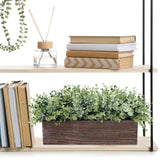 Winlyn 14" Artificial Eucalyptus in Rectangular Wood Planter Box Faux Plants Arrangement Centerpiece Wooden Potted Eucalyptus Plant for Farmhouse Wedding Dining Table Centerpiece Greenery Mantel Décor Winlyn