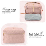 Crochet Bag Organizer, Yarn Storage Organizer, Yarn Holder for Crochet with Adjustable Shoulder Straps, Knitting Bag for crocheting, Crochet Hook Case Gifts for Crocheters (Pink) Uawsyut