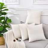 LisBiya Linen Throw Pillow Covers 18 x 18 Beige Decorative Blank Couch Pillow Covers for Sublimation Bed Sofa Farmhouse Cushion Cases Set of 4 LisBiya