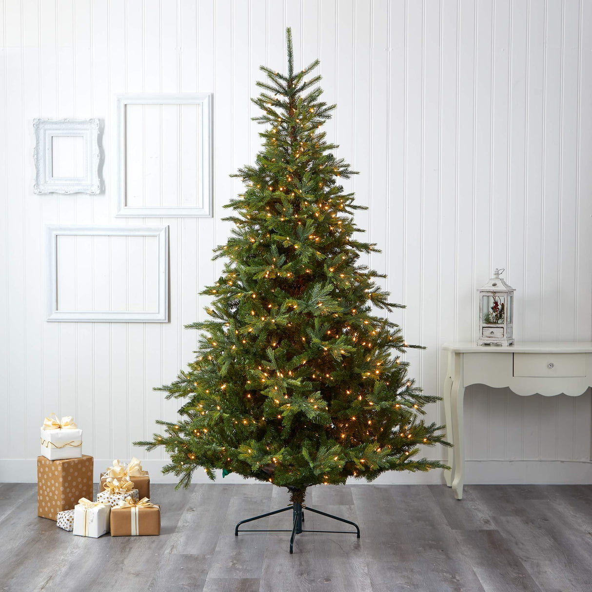 Nearly Natural 8ft. North Carolina Spruce Artificial Christmas Tree with 650 Clear Lights and 1303 Bendable Branches Nearly Natural