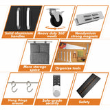 METALTIGER Metal Storage Cabinet with Wheels & Lock, Rolling Garage Storage Locker with Locking Doors, Tool Cabinet on Wheels (72" Large Rolling Digital, Black) METALTIGER