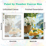 MEIYUDA Lemon Paint by Numbers Kit, Seascape Paint by Numbers for Adults Beginners, Lemon Flowers DIY Acrylic Oil Painting by Number on Canvas for Gift Home Wall Decor 12x16in MEIYUDA