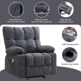 Massage Recliner Chair for Adults with Lumbar Heating Rocker Recliners with 2 Cup Holders and USB Charge Port for Living Room KWKSV