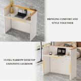 LIKEMET Reception Desk with Counter, Modern Front Reception Room Table, 47 inch Retail Counter for Checkout, Lobby, Beauty Salon, Home Office Desk, Black (White) LIKEMET