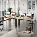 DlandHome 63 inches X-Large Computer Desk, Composite Wood Board, Decent and Steady Home Office Desk/Workstation/Table, BS1-160TB Teak and Black Legs, 1 Pack DlandHome