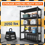 ChicJia 72” Garage Shelving, Garage Storage Rack 2050LBS Heavy Duty Shelving, Garage Shelving, Shelving Metal Unit, Adjustable 5-Tier Basement Storage Shelf, 39.4 ‘W * 15.7 ’D (Black) ChicJia