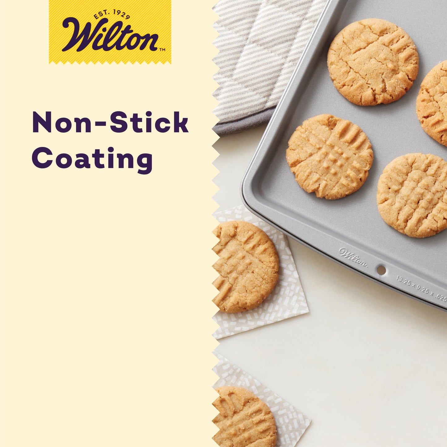 Wilton Recipe Right Small Non-Stick Baking Sheet, Cookie Sheet, 13.2 x 9.25-Inch, Steel