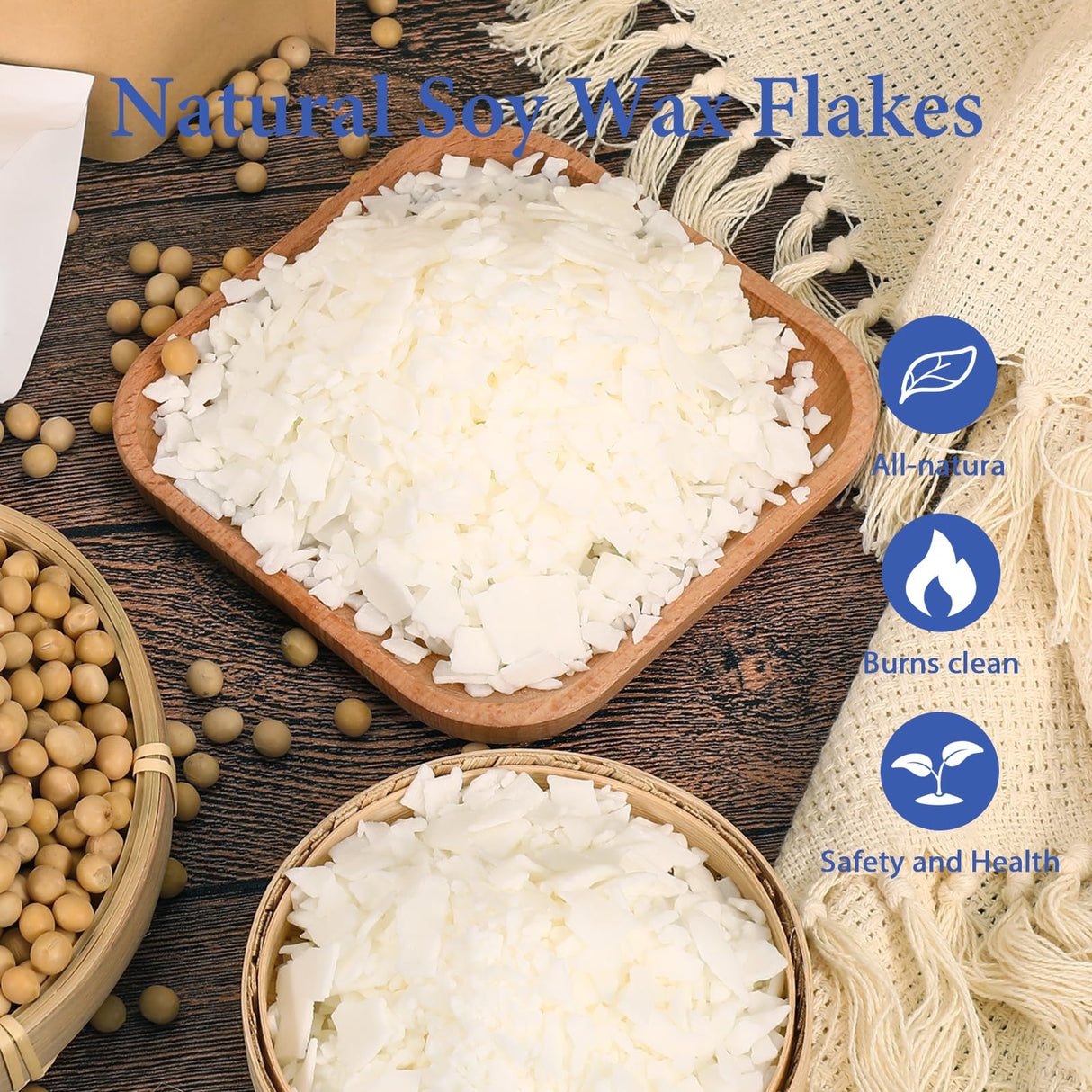 SAEUYVB Candle Making Kit Supplies, Natural Candle Wax for Candle Making - Soy Wax DIY Candle Making for Adults, Including 5lbs Soy Wax Flakes, Pouring Pot, Start Candle Kit for Adults, Beginners SAEUYVB