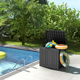 Mars Villa Deck Box, Waterproof Weatherproof and UV Resistant Resin Storage Bin with Lockable Lid, Ideal for, Outdoor, Patio Furniture Cushions, Pool Supplies, Garden Tools (31 Gallon, Black) Mars Villa