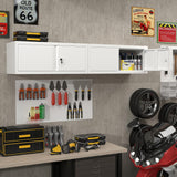 LUCYPAL Metal Storage Cabinet,Garage Wall Mounted Storage Cabinet with Locking Doors,Steel Hanging Cabinets for Home Office,Warehouse,Bathroom,Kitchen,White,12.8''H LUCYPAL