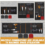 Landical PVC Slat Wall Panels 4 x 8 ft, 8 Panels, Organizer Storage System Slatwall for Wall Tool Organization Peg Board Storage Rack, Black Landical