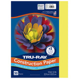 Tru-Ray Heavyweight Construction Paper, Lively Lemon, 9" x 12", 50 Sheets Tru-Ray