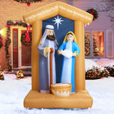 7 FT Christmas Inflatables Nativity Scene Outdoor Decorations, Christmas Blow Up Yard Decorations Nativity Sets for Garden Lawn Xmas Decor ZPISF