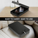 Sgorlds Pistol Safe, Portable Travel Gun Safe, Handgun Lock Box with Key Lock, 2 Pack Gun Safes for Car, Home, Travel, 9.4" x6.6" x1.8", Black Sgorlds