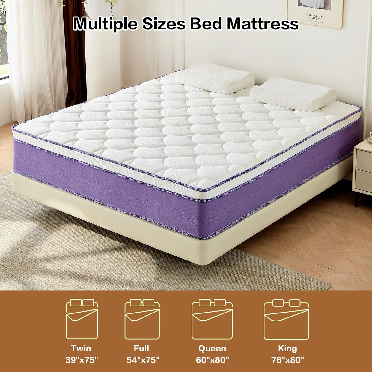 Niqooia Queen Mattress,12 Inch Queen Size Mattresses in a Box, Dual-Sided Comfort Medium Firm & Plush, Memory Foam Mattress for Pressure Relief & Cool Sleep, CertiPUR-US Certified, Safe Foams & Fabric Niqooia