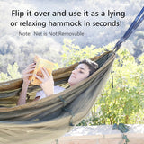 Sunyear Camping Hammock, Portable Single & Double Hammock with Net, 2 Person Hammock Tent with 2 * 10ft Straps, Best for Outdoor Hiking Survival Travel Sunyear