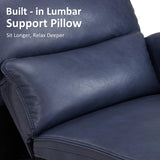 MCombo Power Swivel Rocker Recliner with Lumbar Support, Faux Leather Electric Nursery Glider Recliner Chair for Adults, 6922 (Navy Blue) MCombo