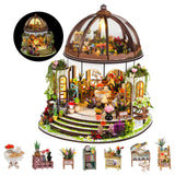 Taimimy DIY Miniature House Kit, Miniature Building Kits, Wooden Greenhouse Miniature Kit with Furniture & LED, Creative Dollhouse Kit for Adults, Hobby Craft Home Decor Birthday Gifts Taimimy