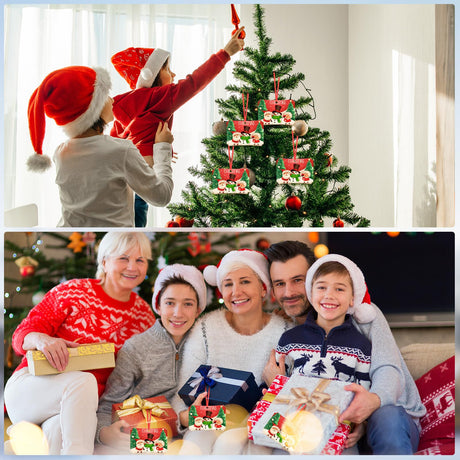 Zeyune 48 Pcs Christmas Sublimation Ornament Blanks 3.5"x2.48" Rectangle Double Sided Blanks Christmas Hanging Ornament Blank Personalized Sublimation Blank with Rope DIY for Christmas Tree Decoration Zeyune