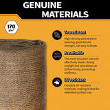 90% Garden Shade Cloth,5' x 15' Heavy Duty Mesh Tarp with Grommets, Garden Privacy Fence Screen, Shade Canopy for Patio, Outdoor Sun Shades for Backyard, Mocha/Black MVPNET