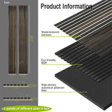 Acoustic 3D Panels for Interior Wall and Ceiling Decor, Soundproof Wood Accent Slat Fluted Noise Absorbing Panels Decorative for Bathroom, Bedroom, Smoked Oak Wood Veneer, 94.5" X 23.6" Each Box Kieacia