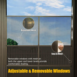 Domi 10x12FT Sunroom Gazebo,Solarium Aluminum Wall Mounted Gazebo with Galvanized Steel Sloping Roof,Lockable PC Screen House,with Front Door&Side Sliding Door,Lean to Gazebo for Patio Deck Lawn domi outdoor living