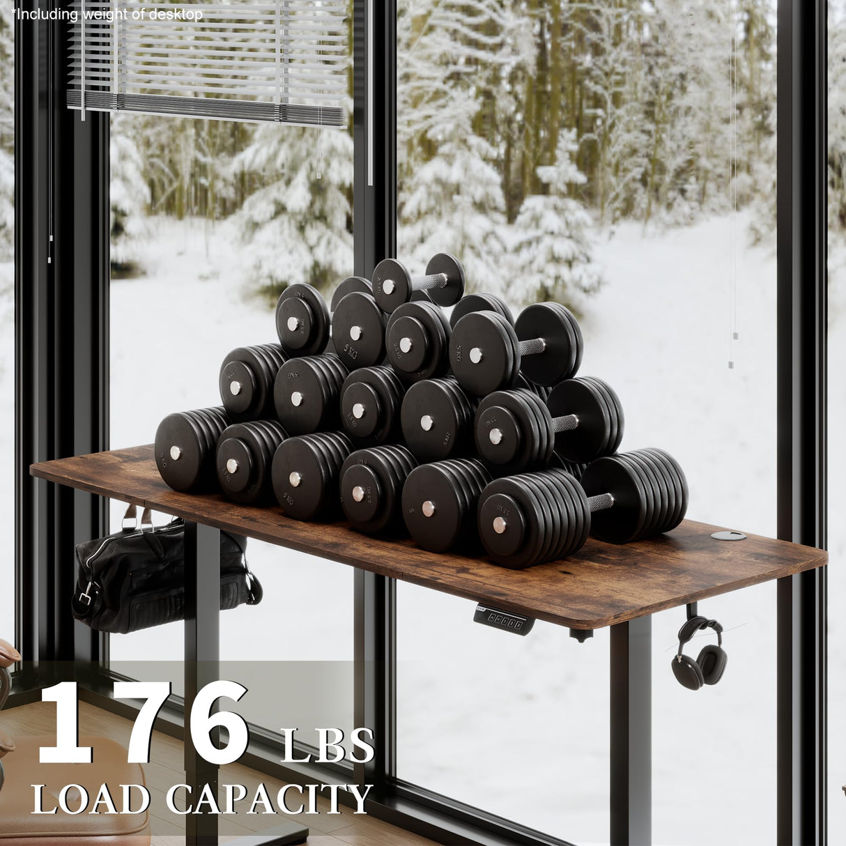 Monomi Electric Standing Desk, 71 x 31.5 inches Height Adjustable Desk, Ergonomic Home Office Sit Stand Up Desk with Memory Preset Controller (Rustic Brown Top/Black Frame) Monomi