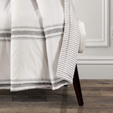 Lush Decor Throw Blanket Farmhouse Stripe, 60" x 50", Gray Lush Decor