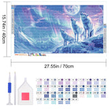 JOOZ Large Diamond Painting Kits for Adults DIY 5D Wolf Diamond Art Kits for Adults Full Drill Aurora Diamond Art Kits Moon Gem Painting Kits for Gift Home Wall Decor 27.5x15.7 Inch JOOZ
