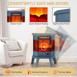RealSmart Electric Fireplace Heater 22 in Freestanding Fireplace Stove Infrared Fireplace with 3D Flame Effect Remoted Control, Timer, Overheating Protection (Blue) RealSmart