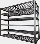 PMKES 64" Wide 6-Tier Garage Shelving Unit, 64" W x 24" D x 84" H, Heavy Duty Garage Storage Shelves,3900 LBS Capacity, Industrial Adjustable Shelves for Basement Warehouse PMKES