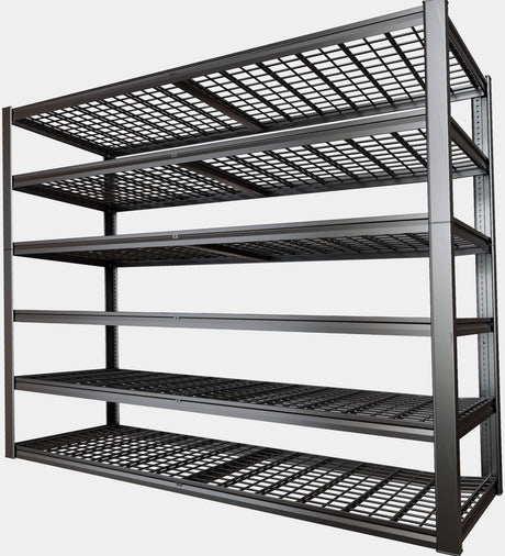 PMKES 64" Wide 6-Tier Garage Shelving Unit, 64" W x 24" D x 84" H, Heavy Duty Garage Storage Shelves,3900 LBS Capacity, Industrial Adjustable Shelves for Basement Warehouse PMKES