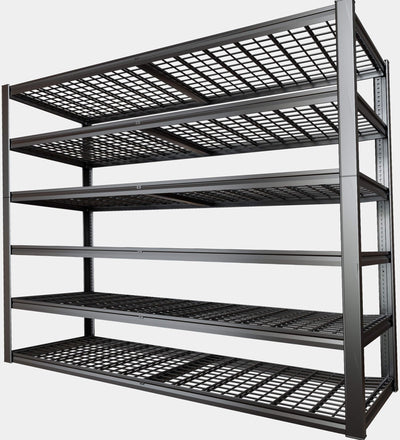 PMKES 64" Wide 6-Tier Garage Shelving Unit, 64" W x 24" D x 84" H, Heavy Duty Garage Storage Shelves,3900 LBS Capacity, Industrial Adjustable Shelves for Basement Warehouse