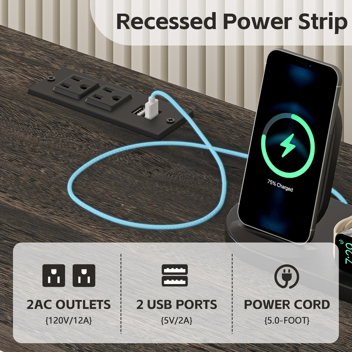 TVU Farmhouse 3 Drawer File Cabinet with Charging Station, Solid Lateral Filing Cabinet for Home Office, Office Organizer for Legal/Letter/A4/Folders File - Beside Desk Printer Stand TVU