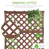 SPECRAFT 2 Pack Wood Planter with Trellis, 35.4x17.7x72 Inch Raised Garden Bed, 1.6Ft Deep Large Planter Box for Outdoor Gardening, Vegetables, and Climbing Plants SPECRAFT