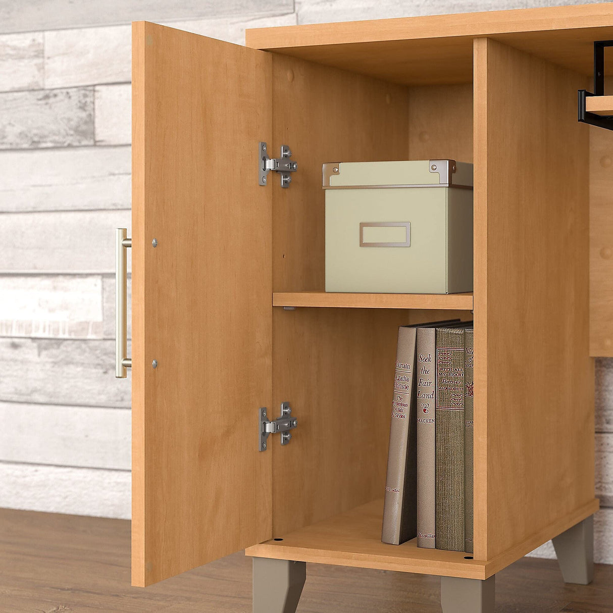 Bush Furniture Somerset 72W L Shaped Desk with Storage in Maple Cross, 72-inch Large Corner Computer Table for Home Office Workspace Bush Business Furniture