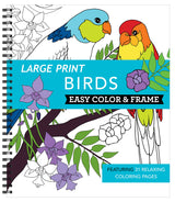 Large Print Easy Color & Frame - Birds (Stress Free Coloring Book) WoodArtSupply
